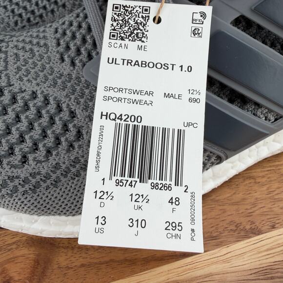 Adidas Ultraboost 1.0 DNA Men\'s Size 13 Running Shoes Gray Sneakers HQ4200 NWT